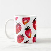Mug Fraises Rouge Été Cute Boho Illustré À La Main (Gauche)