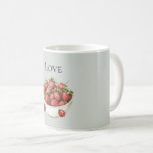 Mug Fraises rouges à la menthe et coccinelles (Devant droit)