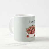 Mug Fraises rouges à la menthe et coccinelles (Devant gauche)