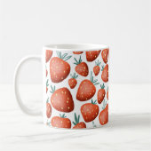 Mug Fraises rouges Arrière - plan blanc sans joint (Gauche)