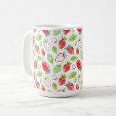 Mug Fraises rouges et café Feuille vert (Devant gauche)