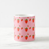 Mug Fraises rouges sur arrière - plan rose (Centre)