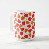 Mug Fraises sur blanc (Devant gauche)
