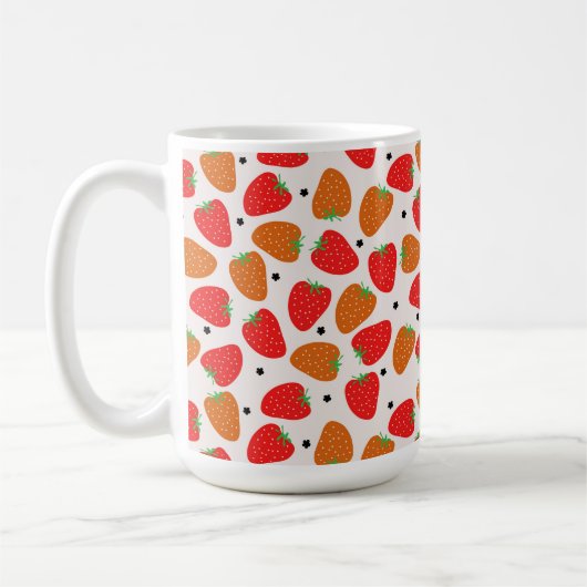 Mug Fraises sur blanc (Gauche)