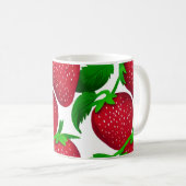 Mug Fraises sur Motif Arrière - plan blanc (Devant droit)