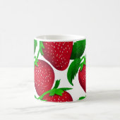 Mug Fraises sur Motif Arrière - plan blanc (Centre)