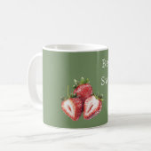 Mug Fraises Vert Olive Sucrées aux Fruits (Devant gauche)