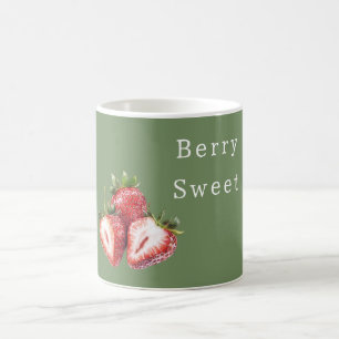 Mug Fraises Vert Olive Sucrées aux Fruits