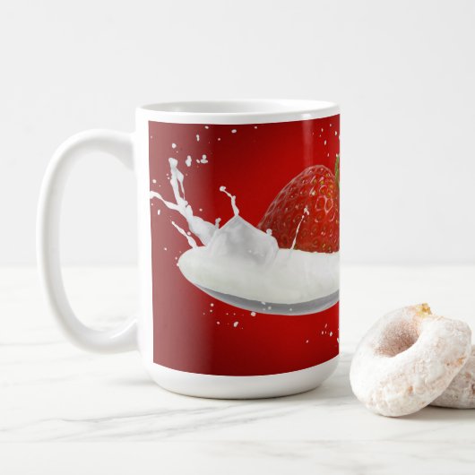 Mug Framboise avec éclaboussure de lait (Avec donut)
