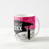 Mug Framboise et damas rose (Devant droit)