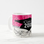 Mug Framboise et damas rose (Devant gauche)