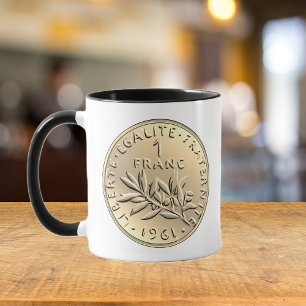 MUG FRANC FRANCAIS VINTAGE OR