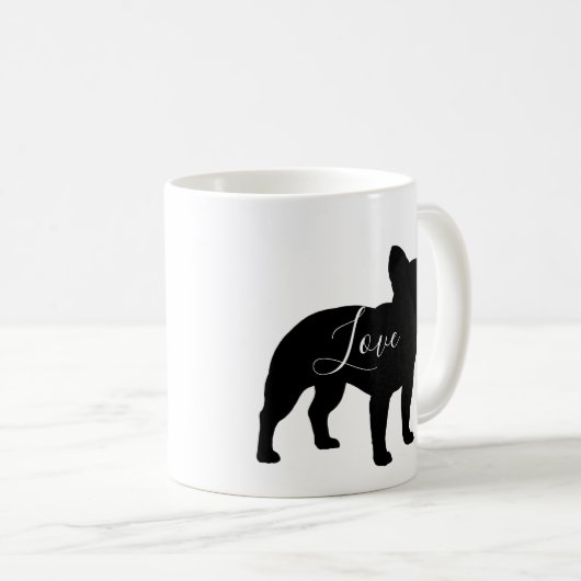 Mug Français Chien Chien Chien Silhouettes Amour Perso (Devant droit)