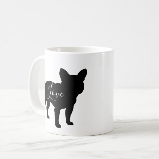 Mug Français Chien Chien Chien Silhouettes Amour Perso (Devant gauche)