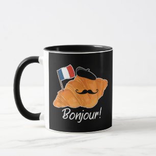 Mug Français Croissant Lover France Drapeau Francophil