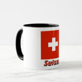 Mug Français de Drapeau Suisse avec le nom en (Devant gauche)