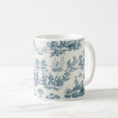 Mug Français toile de jouy sage vert élégant (Devant droit)