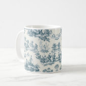 Mug Français toile de jouy sage vert élégant (Devant gauche)