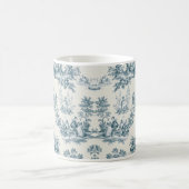 Mug Français toile de jouy sage vert élégant (Centre)