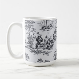Mug Française toile de jouy noir et blanc élégant