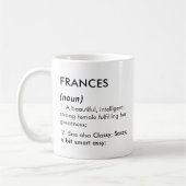 Mug Frances name, Editable name, Custom name (Gauche)