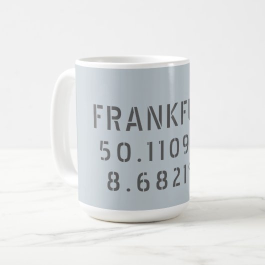 Mug Francfort Latitude Longitude (Devant gauche)