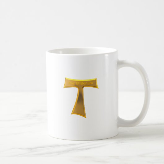 Mug Franciscain Tau Cross Pax Et Bonum Or Metallic (Droite)