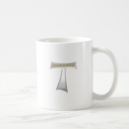 Mug Franciscan Tau Cross Paix et bon argent et or (Droite)
