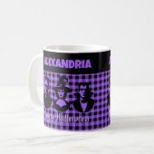 Mug Frankenstein Sorcière Vampire Violet Carreaux Hall (Devant gauche)