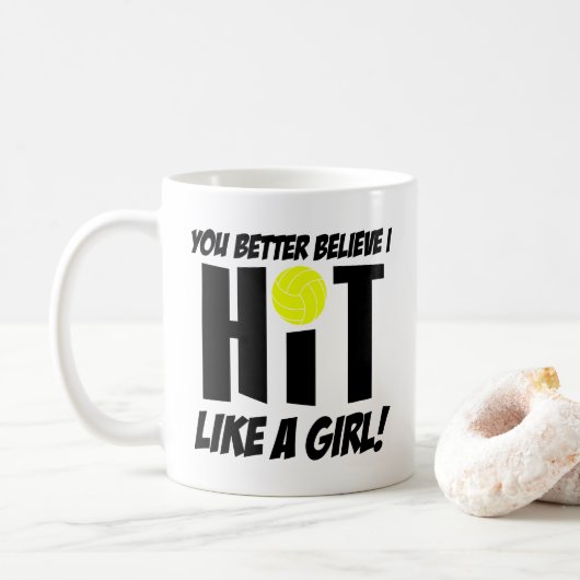 Mug frappe comme une fille volleyball (Avec donut)