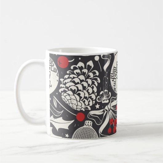 Mug Frappe De Noël : Pin De Mistletoe Sans Seamless. (Gauche)