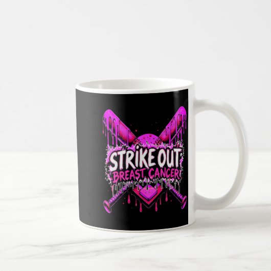 Mug Frapper Contre le Cancer du Sein Baseball Softball (Droite)