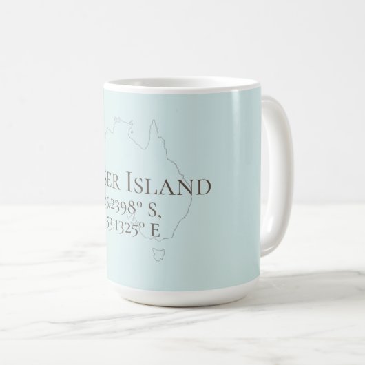 Mug Fraser Island Australie Latitude & Longitude (Devant droit)