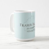 Mug Fraser Island Australie Latitude & Longitude (Devant gauche)