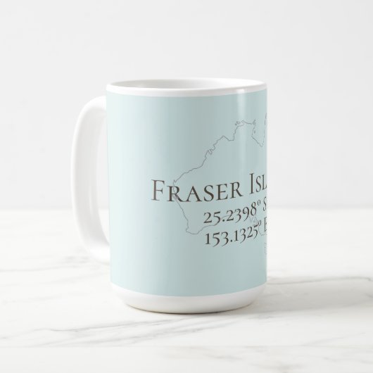 Mug Fraser Island Australie Latitude & Longitude (Devant gauche)