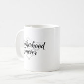 Mug Fraternité Toujours Élégant Script Noir et Blanc (Devant gauche)