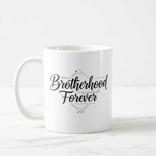 Mug Fraternité Toujours Élégant Script Noir et Blanc (Gauche)