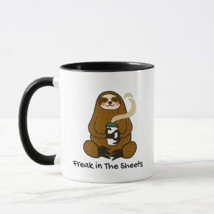 Mug Freak in the Sheets - drôle de café paresseux