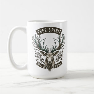 Mug Free Spirit Wild Soul - Mystical Stag Nature Art