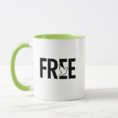 Mug Free Typography Dove Symbol Design (Gauche)