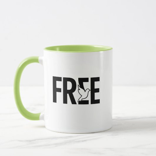 Mug Free Typography Dove Symbol Design (Gauche)
