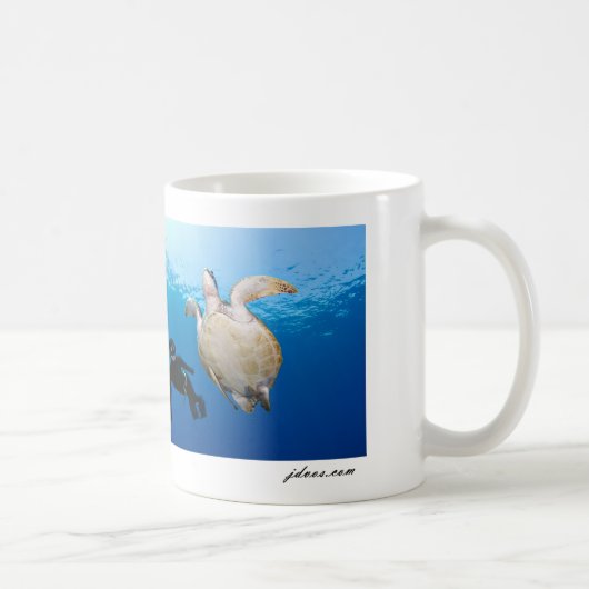 Mug Freediver et tortue verte (Droite)