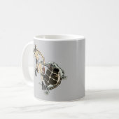 Mug Freediving Diver Combattre une tortue pour un homa (Devant gauche)