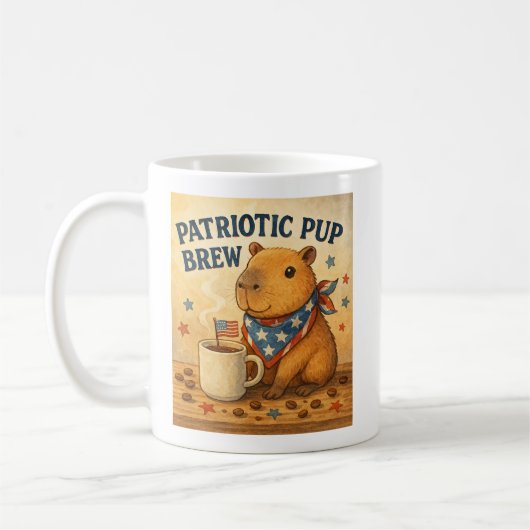 Mug Freedom Brew Capybara Mug- Rodent patriotique (Gauche)