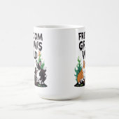 Mug Freedom Grows Wild – Scary Corgi Gardening Cartoon (Centre)