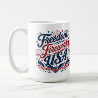 Mug FreedomFireworksUSA – Vintage Patriotique 4 juille