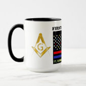 Mug Freemason Premiers répondeurs Bouteille d'eau (Gauche)