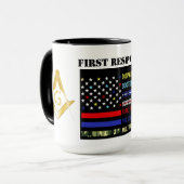 Mug Freemason Premiers répondeurs Bouteille d'eau (Devant gauche)