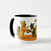 Mug French Bull Dogs playing basketball. (Devant gauche)