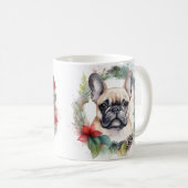 Mug French Bulldog Christmas Wreath Festive Pup (Devant droit)